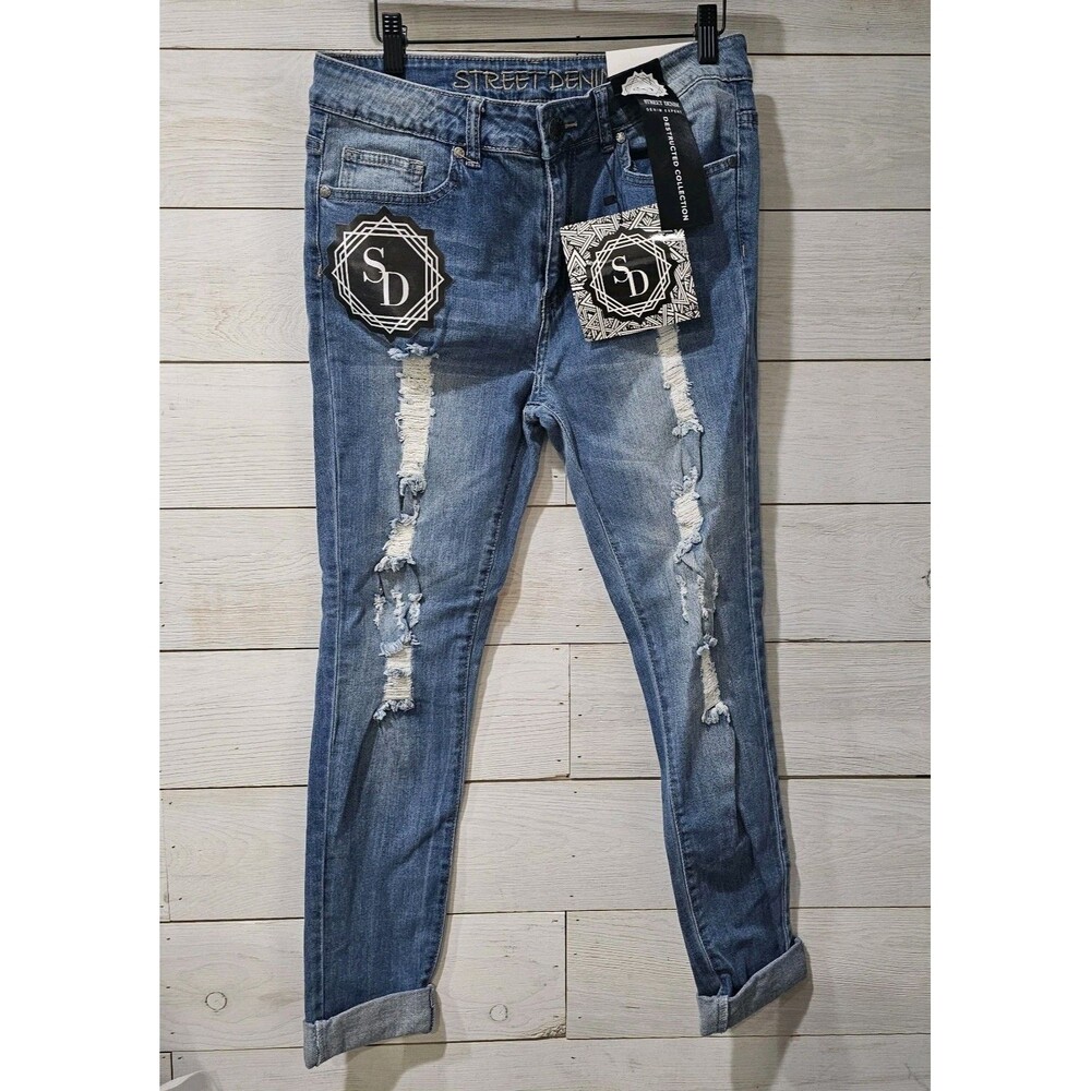 NWT Street Denim Destructed Jeans Size 11/12